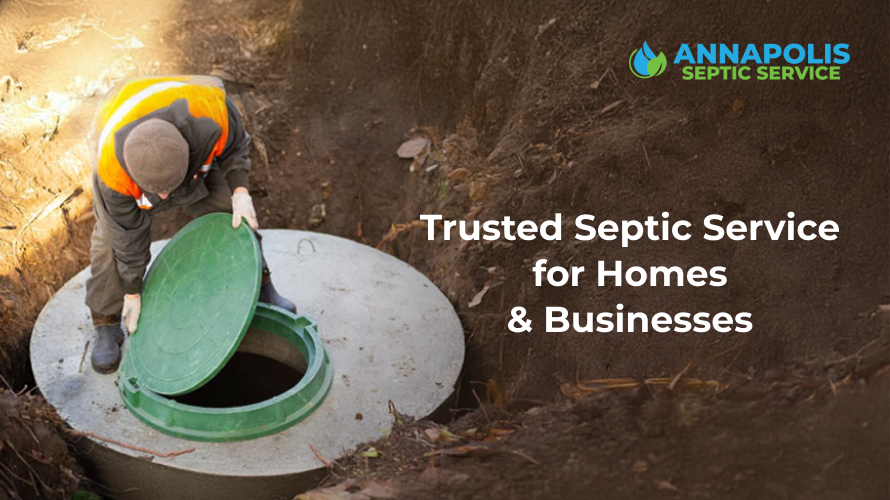 Professional plumber inspecting commercial septic tank and equipment 